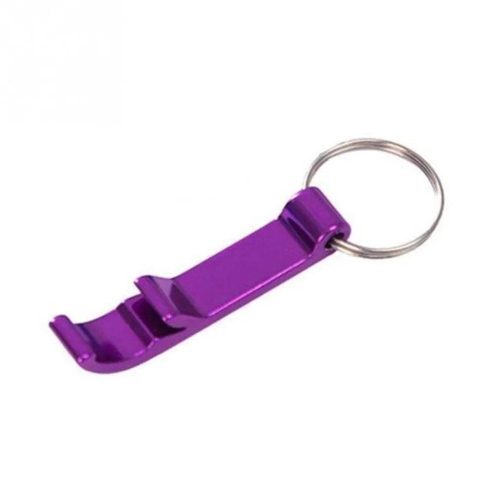 Purple Multifunctional Aluminum Alloy Bottle Opener Keyring